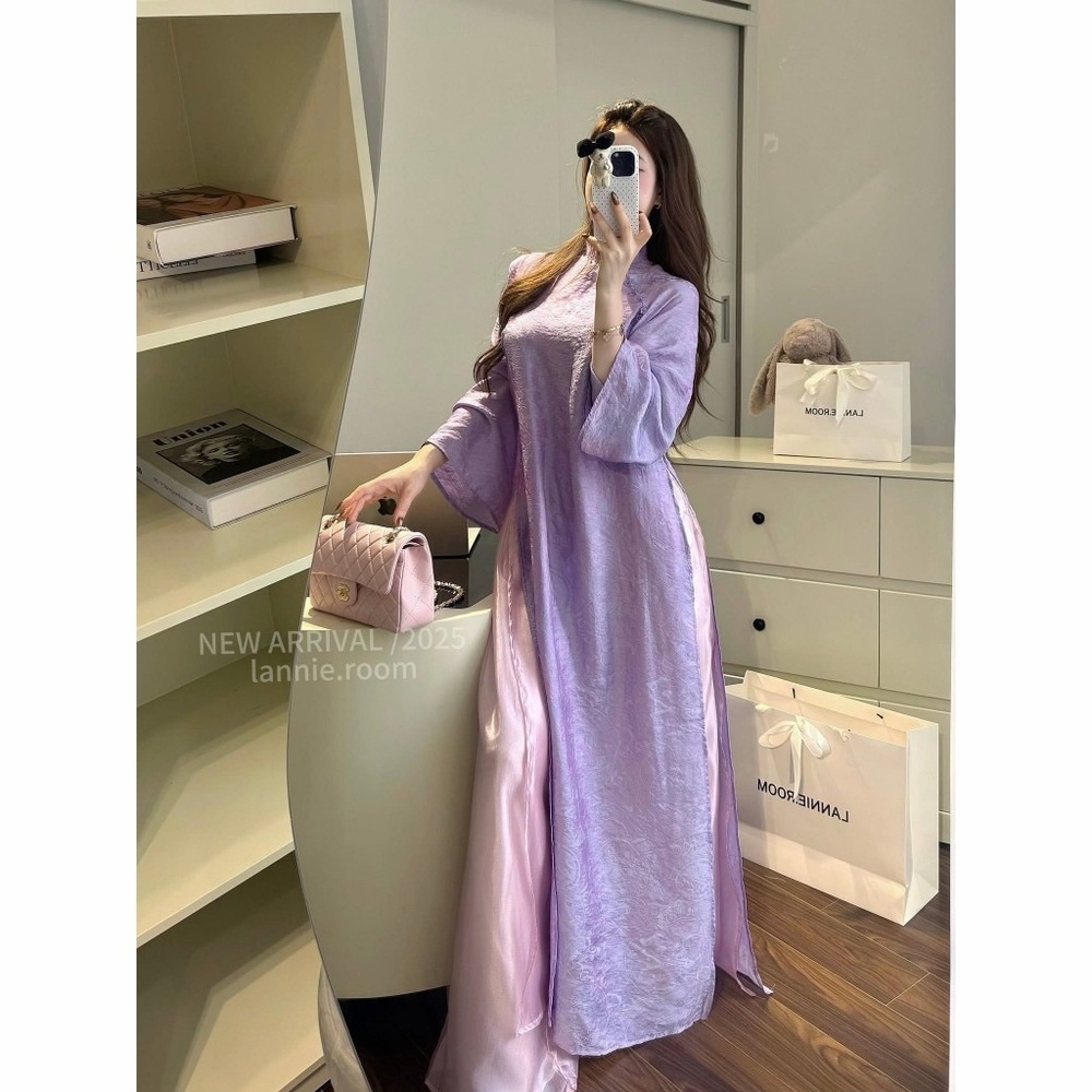 Elegant Lavender Women's Ao Dai TET